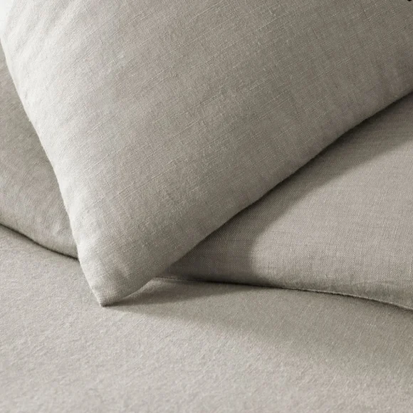 European Flax Linen Duvet Cover, Size: Full/Queen, Color: Warm Gray Melange - Picture 2 of 6